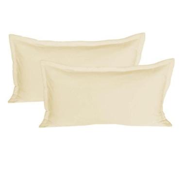 Imagem de Kit 02 Porta Travesseiros King 50x90 Cm em Malha 100% Algodão Cru Arru