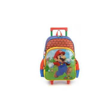 Imagem de Mochila Rodinha Super Mário Luxcel, Azul