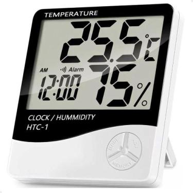 Imagem de Relógio Digital Lcd Termo-Higrômetro Alarme Temperatura - Lorben