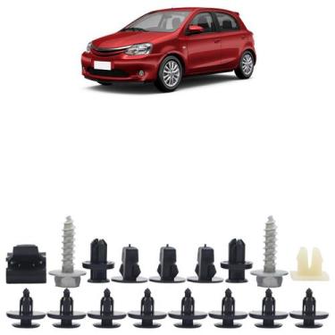 Imagem de Kit Grampo Presilha Parabarro Etios Hatch 2012 A 2017 17 Peças - Plast