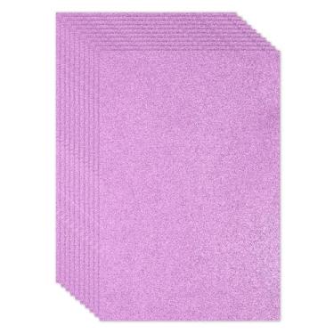 Imagem de PATIKIL 10 folhas de espuma de glitter de 2 mm, papel EVA brilhante lavanda 40,6 cm x 30,5 cm