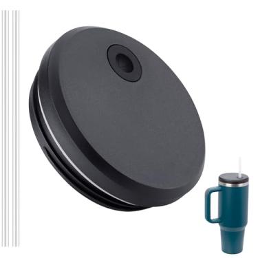 Imagem de Bluwing Tampa de copo de substituição de 1,134 g para Stanley Quencher de 1,134 g, tampas de reposição para copos de 1,134 g (preta)