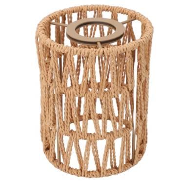 Imagem de 4 Unidades de Abajur retrô Imitação de Rattan Tecido à Mão - Abajur Estilo Boêmio para Lustres, Luminárias de Mesa e Luminárias de Parede