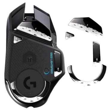 Imagem de immoenuc Patins de mouse de vidro para Logitech G502 Lightspeed Mouse sem fio para jogos, macio, durável, acessórios para mouse de jogo, fabricação de vidro temperado mais fino (padrão de terra)