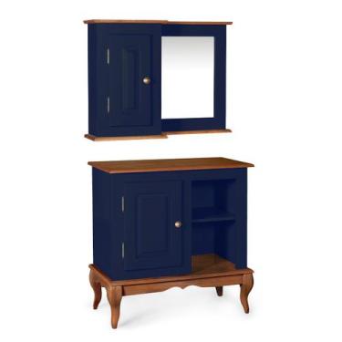 Imagem de Gabinete para Banheiro 1 Porta e Armário Espelheira Dália 3051 Linz Mó