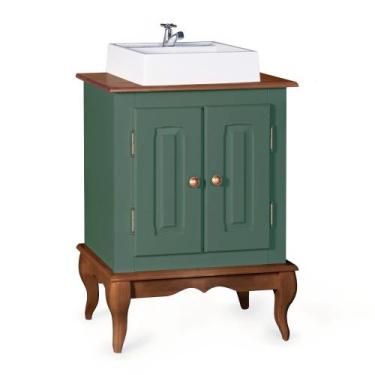 Imagem de Gabinete para Banheiro 2 Portas com Cuba Dália 3057 Linz Móveis, Verde