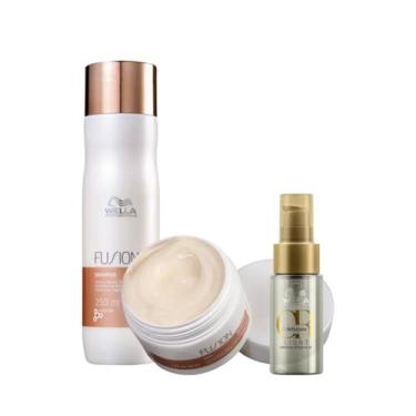 Imagem de Kit Wella Professionals Fusion Mask Duo Oil (3 produtos)