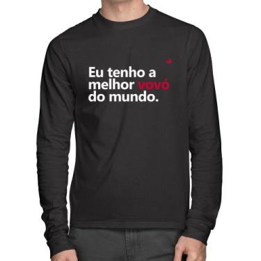 Imagem de Camiseta Algodão Eu tenho a melhor vovó do mundo Manga Longa - Foca na