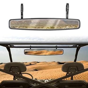 Imagem de Dasen Espelho convexo retrovisor de 38 cm com kit de braçadeira ajustável de 4,4 cm e barra redonda de rolo de junta de borracha de 1,5 polegada off-road para Polaris Ranger RZR 570 800 900 1000 XP