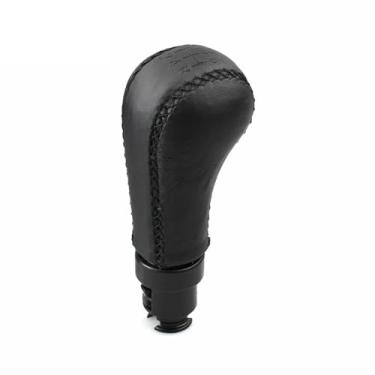 Imagem de Yoegerery Maçaneta de câmbio de couro PU preto acessórios de bola de handebol compatíveis com Volvo S60 S80 V70 XC70 (5 velocidades)