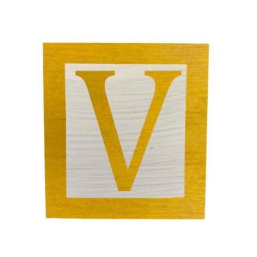 Imagem de Cubo Branco Letra Amarela com Aplique Festa Chá de Bebê Decoração 8x8x