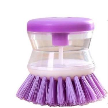 Imagem de Kit 2 Escovas Com Recipiente Para Detergente De Lava Louças  T.House -