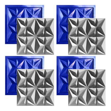 Imagem de Formas Cullinans 30x30 3d Abs Azul Gesso Cimento 1mm - Xmoldes Formas 