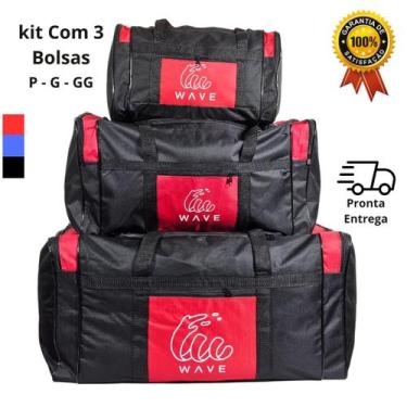 Imagem de Kit 3 Bolsa De Viagem Resistente Dobrável Família Férias - WAVE SHOP, 