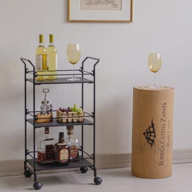 Imagem de Carrinho de Bebidas Decorativo Retangular 3 Andares