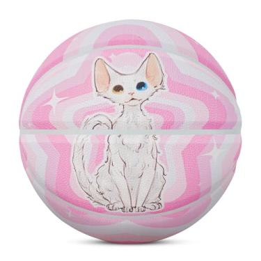 Imagem de Kuangmi Bola de basquete Devon Rex para gatos, tamanho 7, 75 cm, interior e exterior, presente divertido para amantes de gatos e bolas de cesta