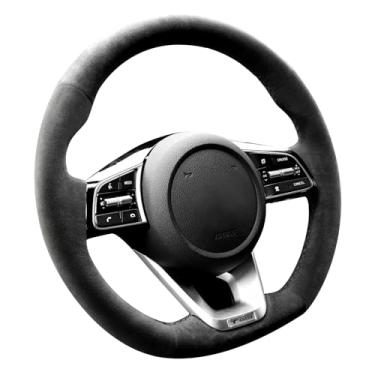 Imagem de Alfanxi Hand Stitch Steering Wheel Cover Fits Alcantara Material for Kia K5 Optima Ceed Forte Cerato 2019-2022 (No Stripes)