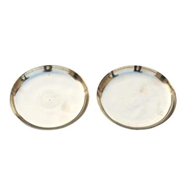 Imagem de Prato de sobremesa de prato compacto Apetiser Prateador de Apetiser Pure Kansa Bronze da De Kulter, conjunto com 2