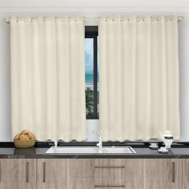 Imagem de Cortina 2,80x1,20 Sala Quarto Cozinha Voil Microfibra Cor: Pérola