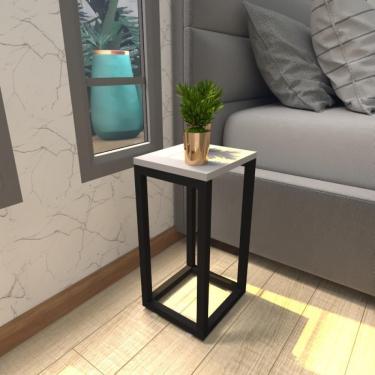 Imagem de Mesa De Cabeceira Industrial Cinza Mdf Canto Quarto Mesas De Cabeceira Mesinha Cabeçeira Cabiceira