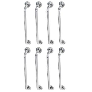 Imagem de Alça Barra De Apoio 60cm Inox Kit 8 Unidades Banheiro Suporte Idoso Deficiente Cadeirante Acessibilidade Segurança Corrimao Escada