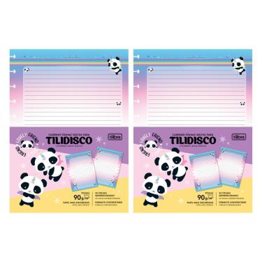 Imagem de Kit C- 2 Refil Tilidisco Universitário Lovely Friend Tilibra - 90g 50 Folhas