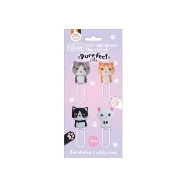 Imagem de Clips Purrfect Cats Tilibra - C- 4 Unidades