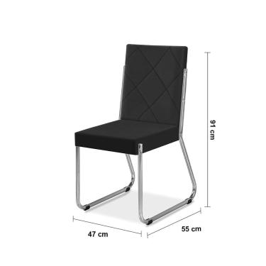 Imagem de Cadeira De Jantar Aço Nobre Liz Com Encosto E Assento Preto