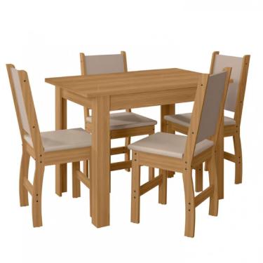 Imagem de Mesa Jantar Retangular Poliman Bellagio Com 4 Cadeiras Marrom