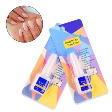 Imagem de Cola Para Unha Postiça Tips Alongamento 10g Com Pincel Aplicador - Col