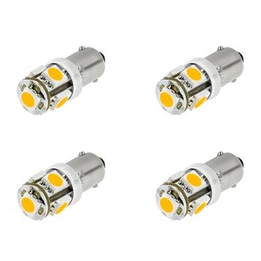Imagem de Makergroup Lâmpadas Led De Baioneta Em Miniatura 1445 17053 Ba9S Com Base Contato Único Para Trailers, Luzes Cúpula Automotivas, Leitura Mapa, 12 Vcc, Branco Quente, Pacote 4