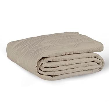 Imagem de Colcha de Cama Cobre Leito Casal Padrão 160 Fios Matelado Tropical (Avelã)