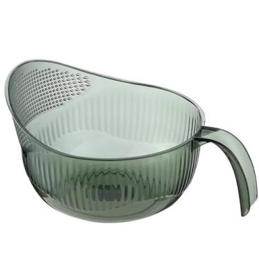 Imagem de Arroz Lavadora de Arroz Coador de Arroz Grande de Plástico com Escorredor Lateral Tigela de Lavagem de Arroz Enxaguador de Arroz Coador para Legumes, Frutas, Grãos, Ovos, Arroz, Lavadora de Arroz