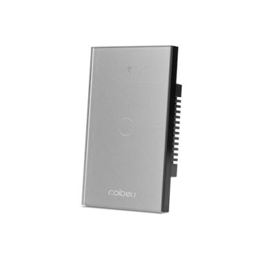 Imagem de Interruptor Inteligente WiFi, Interruptor Smart Sem Fio Doméstico Multifuncional, Controle Remoto de Eletrodomésticos Por Celulares, Controle Por Voz, Cinza, 1 Botao, com neutro