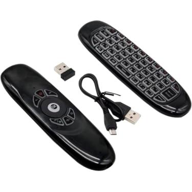 Imagem de Mini Teclado Air Mouse Wireless 2.4GHz com LED RGB – Controle sem Fio para Smart TV, Android, PC, Notebook, Projetor e Mais!
