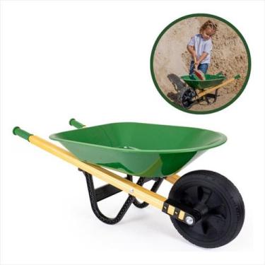 Imagem de Carriola de Mão Infantil Brinquedo Carrinho De Mão Grande Cabo de Made