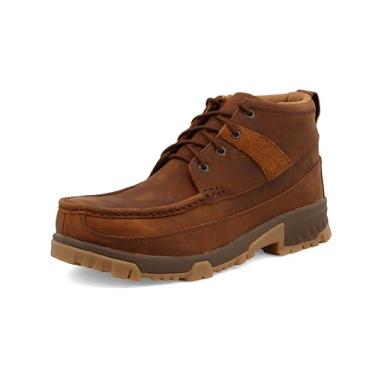 Imagem de Twisted X Bota de trabalho masculina de 10,16 cm, bico composto moc toe com elástico celular, Sela oleada, 42