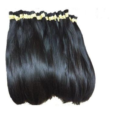 Imagem de Cabelo humano castanho natural 50/55cm - 150gr, CASTANHO MEDIO, 55CM