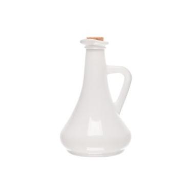 Imagem de Garrafa Para Azeite De Vidro Pintado Branco Com Tampa 250ml