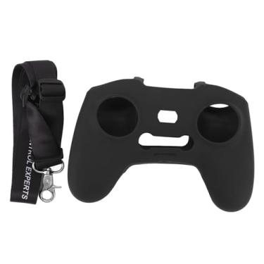 Imagem de Drone Remote Controller Caso de silicone da capa de protetor com cordão de segurança Anti -deslizamento durável para avata 1 2 FPV (Preto)