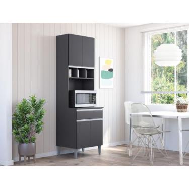 Imagem de Paneleiro Duplo Balcão Compacto Andreia Ajl Móveis - Cinza