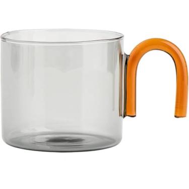Imagem de Xícara De Chá De Caneca De Alça De Arco Criativo, Xícara De Café De Vidro Colorido Resistente Ao Calor De Borosilicato Alto, Lake Green