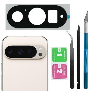 Imagem de Lente de vidro traseira traseira Pixel 9 Pro peça de reposição para lente de câmera traseira Google Pixel 9 Pro com adesivo pré-instalado e kits de ferramentas de reparo
