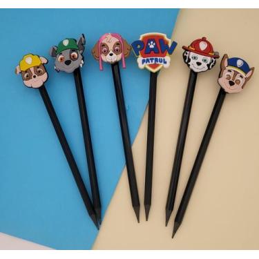 Imagem de 06 lápis Patrulha Canina lapis de escrever escola material escolar com