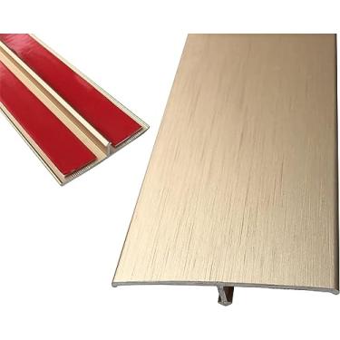 Imagem de Tira De Transição De Piso Tira Divisora De Piso, Tiras De Transição De Moldagem De Ouro T Para Piso,barras De Porta De Alumínio Autoadesivas Para Piso Laminado, One Color, 140cm/55"