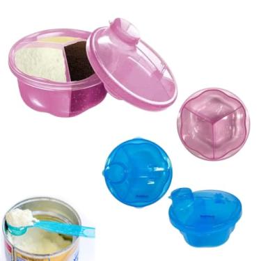 Imagem de Pote Dosador Leite em Po C/ 3 Compartimentos 300ml