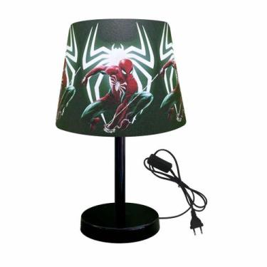 Imagem de 1437-prt-abajur luminaria  infantil 15x20 homem aranha teia herois - A
