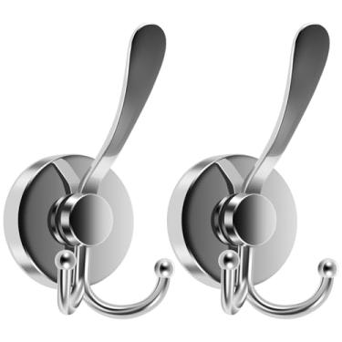 Imagem de Gancho de parede de 3 pinos de aço inoxidável com ventosa para toalhas, sem broca, cabide de roupão, cabide, casaco de porta, chapéu, cabideiro, gancho triplo, comporta 6,8 kg para pendurar casacos