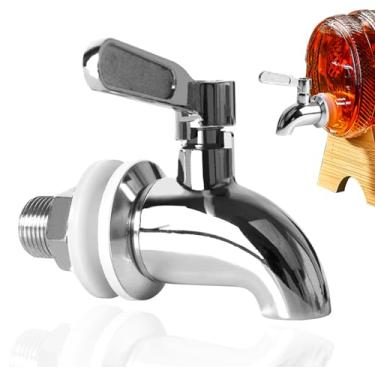 Imagem de Haikole Torneira para dispensador de bebidas peças de reposição de dispensador de água de aço inoxidável, bico de água de metal de grau alimentício para pote de estoque de dispensador de bebidas