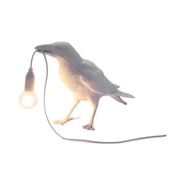 Imagem de Luminária De Parede Em Resina Corvo Pássaro Da Sorte, Luz Noturna Para